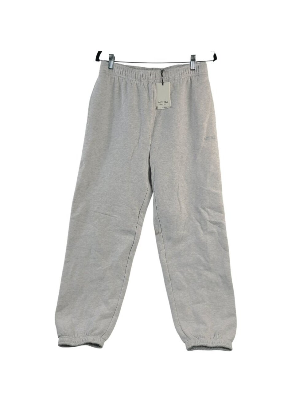 NEW Aritzia Sweatfleece Cozy Fleece Heather Cloud White Joggers M *dirty spot